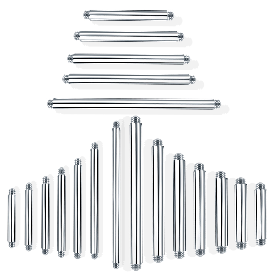 Tongue Barbell Straight - 100 peças/lote Haste Reta de Aço