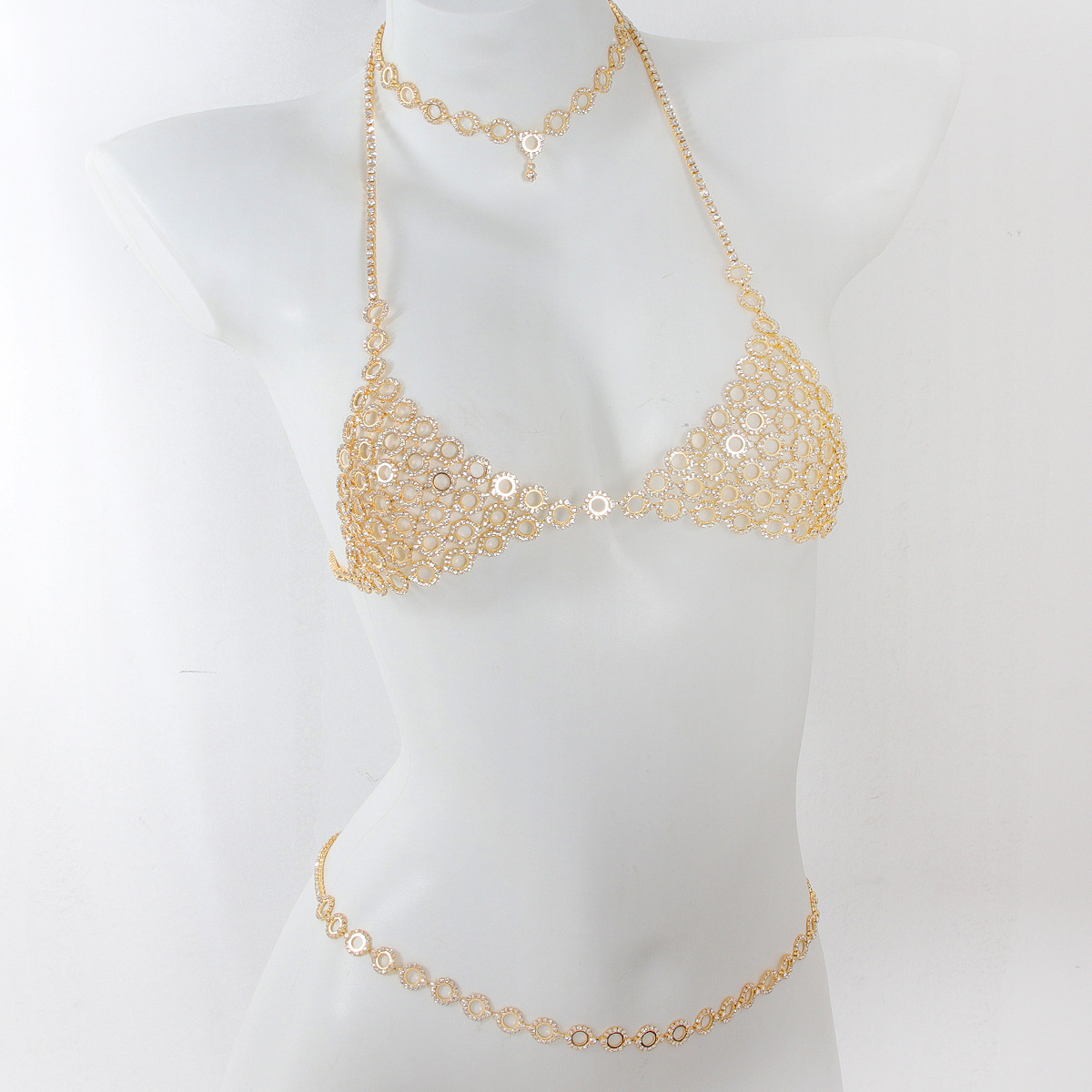 Body Jewelry Helix - Três peças sutiã cintura conjunto cadeia,