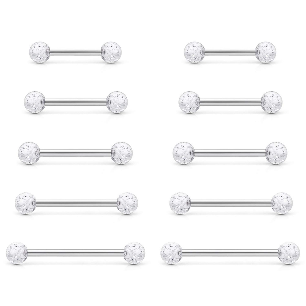 Tongue Barbell Straight - 14G aço cirúrgico barra reta -
