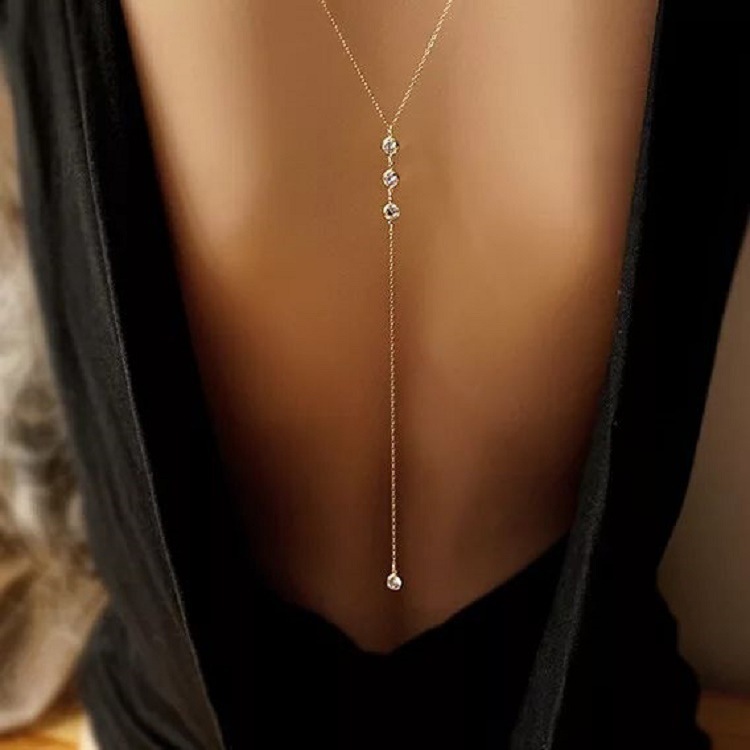 Body Jewelry Outfit - Novo strass sexy feminino volta corrente