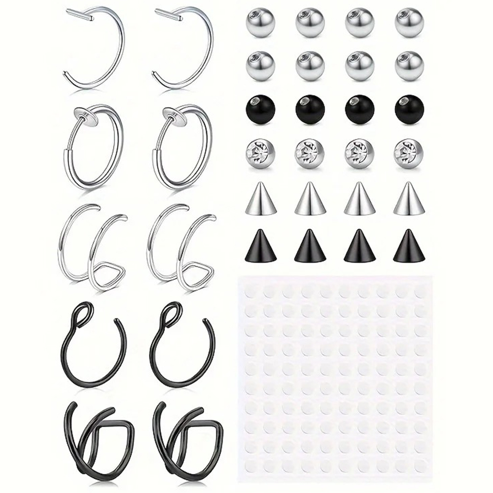 Body Jewelry And Earrings - Piercings Falsos, Anel de Lábio Falso,
