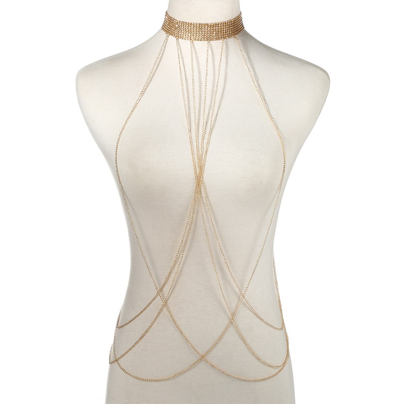 Body Jewelry Women - Corrente de corpo cor dourada feminina