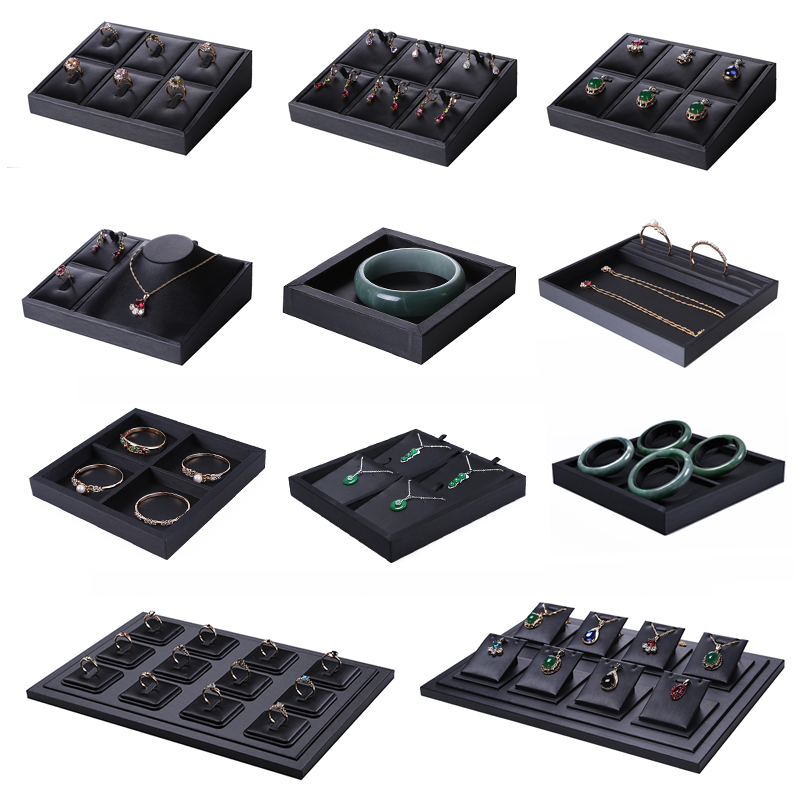 Body Jewelry Display - Superior preto couro do plutônio anel