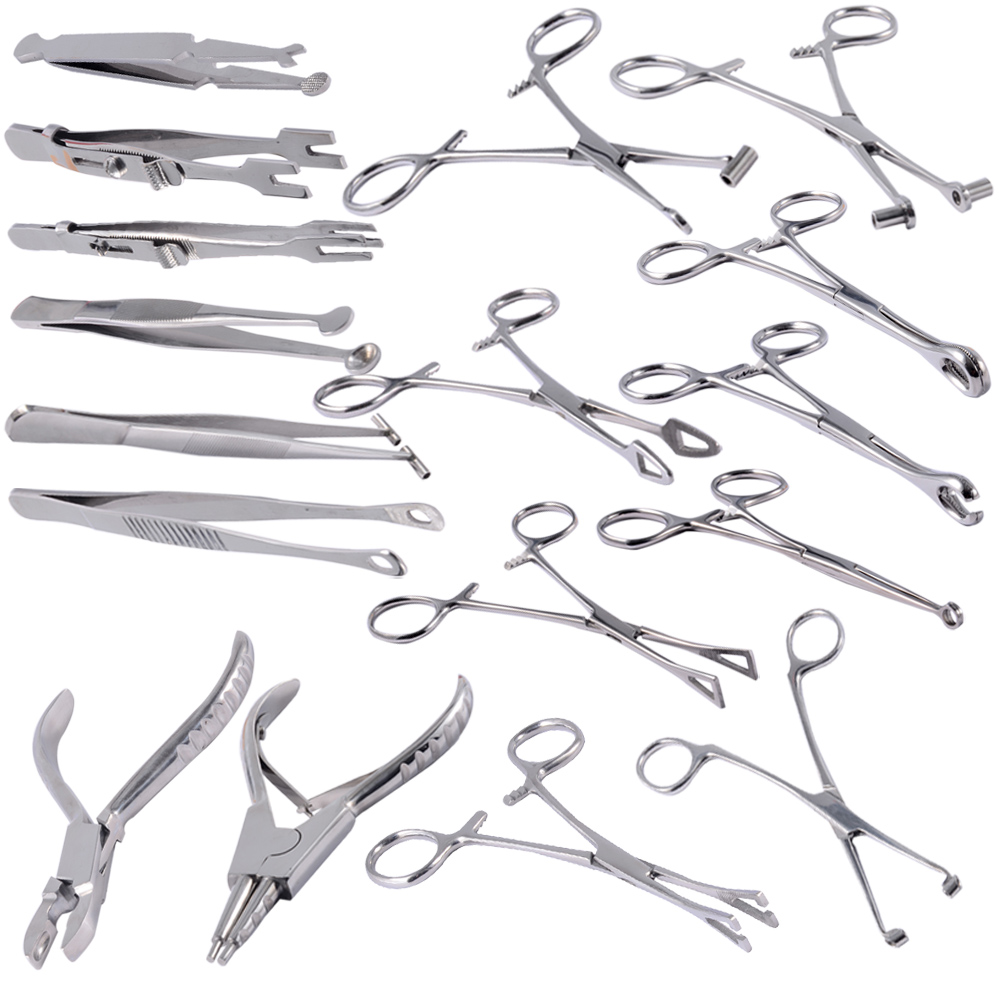 Body Jewelry Ring Opening Pliers - Profissional cirúrgico aço ferramenta de punção,