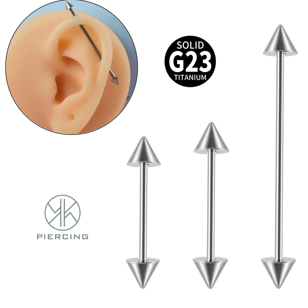 Tongue Barbell Straight - 1Pc G23 titânio cone industrial Barbell