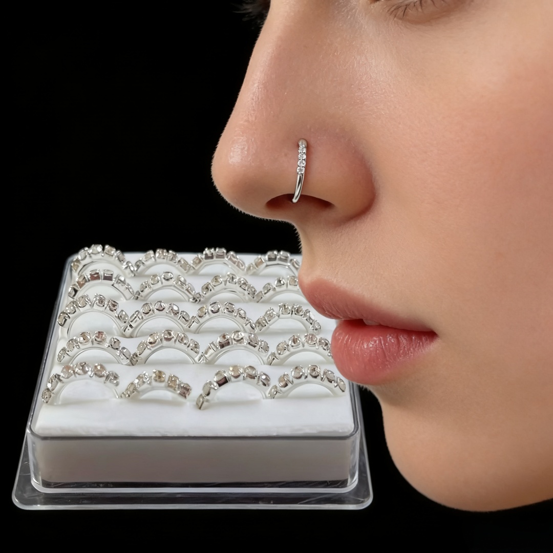 Body Jewelry Jewelry Box - 1 Caixa com 20 Piercings de