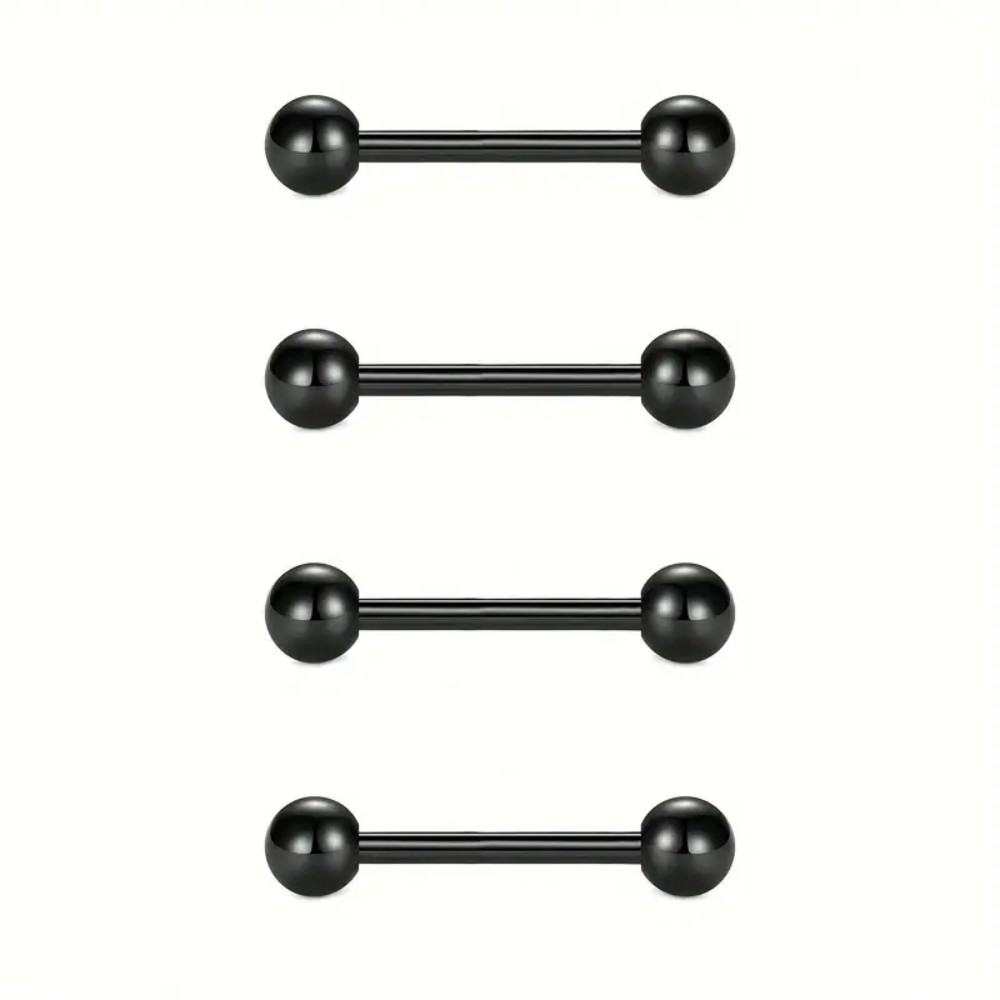 Conjunto de 4 anéis de mamilo  - Tongue Barbell Straight avaliação e preço