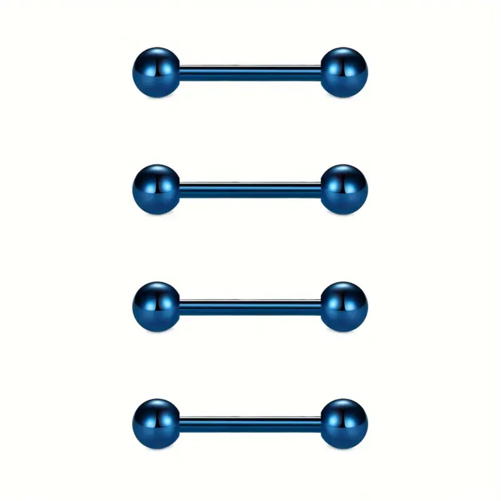 Conjunto de 4 anéis de mamilo  - Tongue Barbell Straight avaliação e preço