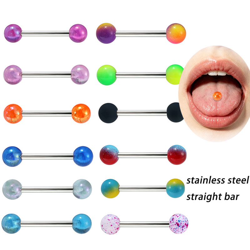50 peças/lote Joias de Piercin - Tongue Barbell Straight avaliação e preço