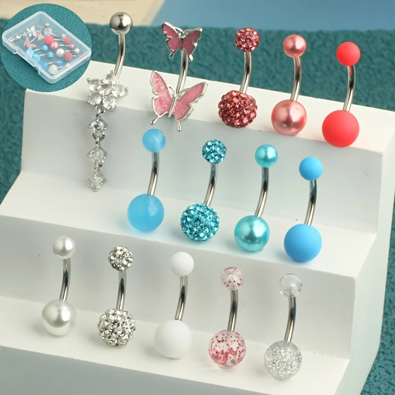 14 pçs/caixa umbigo anéis pier - Body Jewelry Jewelry Box avaliação e preço