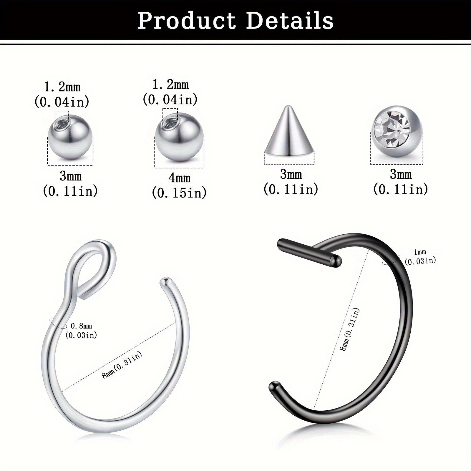 Piercings Falsos, Anel de Lábi - Body Jewelry And Earrings avaliação e preço
