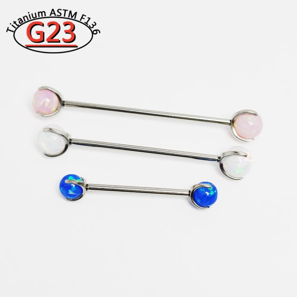 G23 titânio opala barra bolas  - Tongue Barbell Straight avaliação e preço