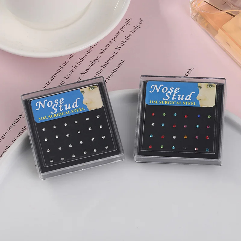 24 pçs/caixa anel de nariz de  - Body Jewelry Jewelry Box avaliação e preço