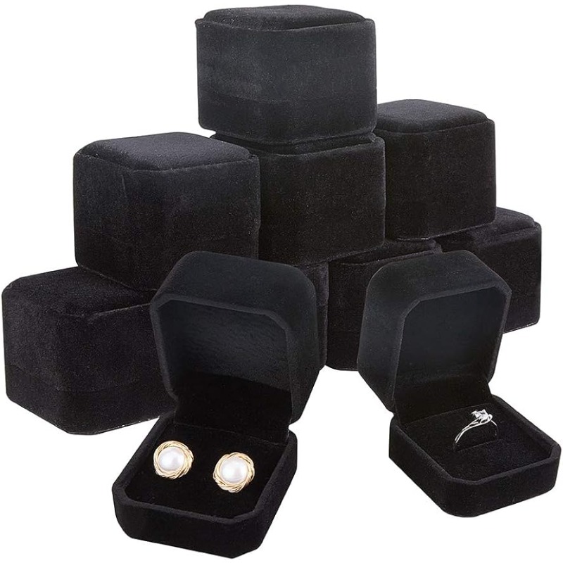 10 pacote de veludo anel caixa - Body Jewelry Display avaliação e preço