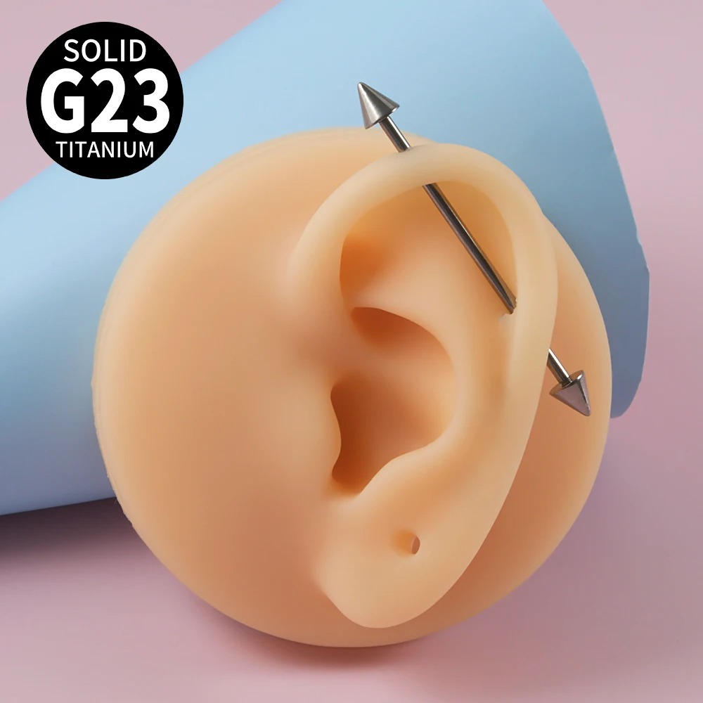 1Pc G23 titânio cone industria - Tongue Barbell Straight avaliação e preço