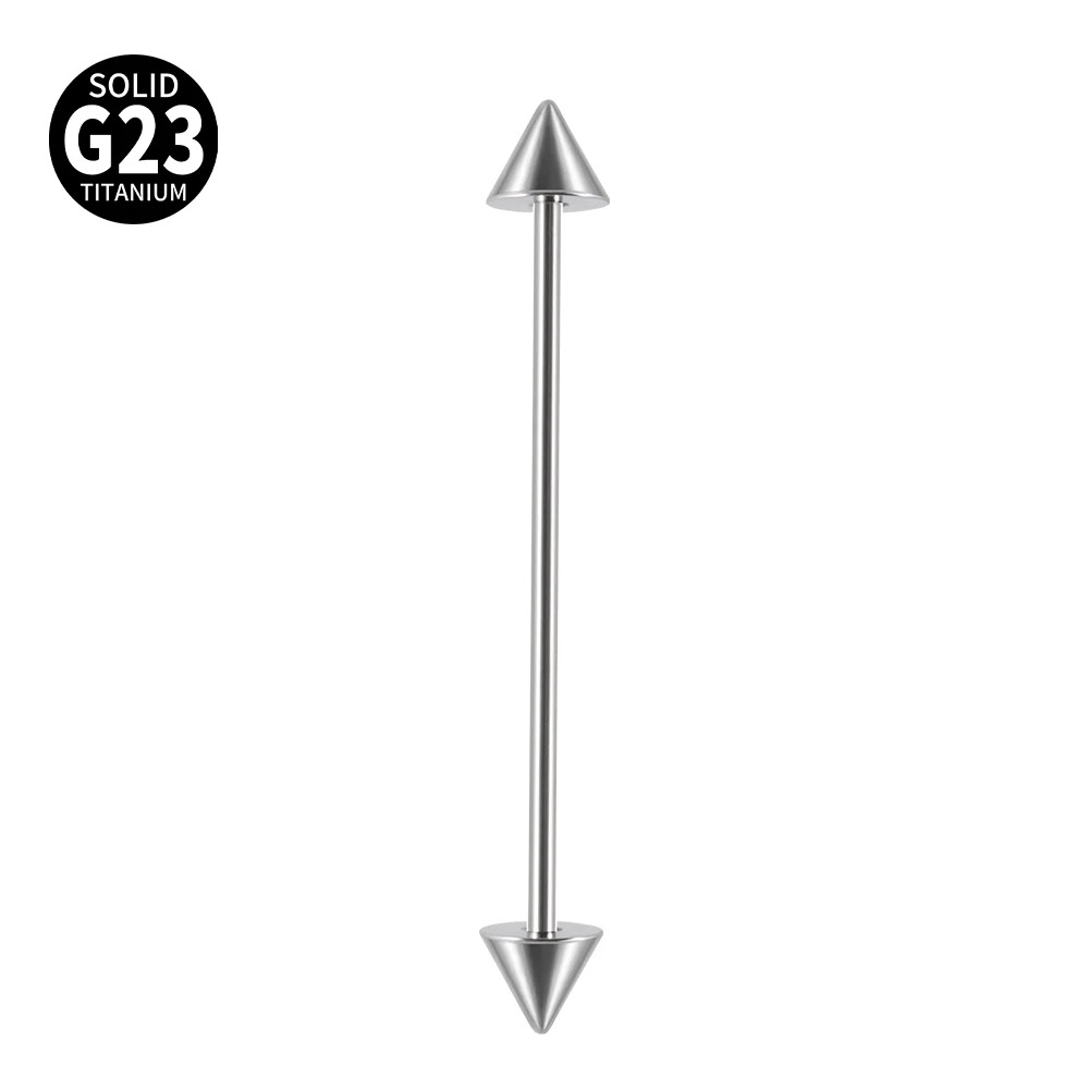 1Pc G23 titânio cone industria - Tongue Barbell Straight avaliação e preço