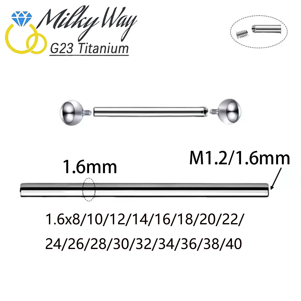 10/50/100PCS Barbell Reto Rosq - Tongue Barbell Straight avaliação e preço