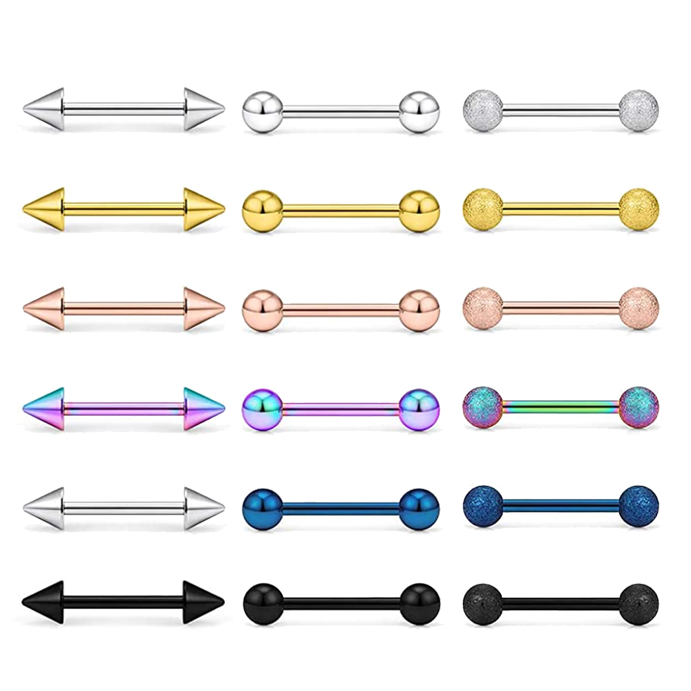 Anéis de língua de aço cirúrgi - Tongue Barbell Straight avaliação e preço