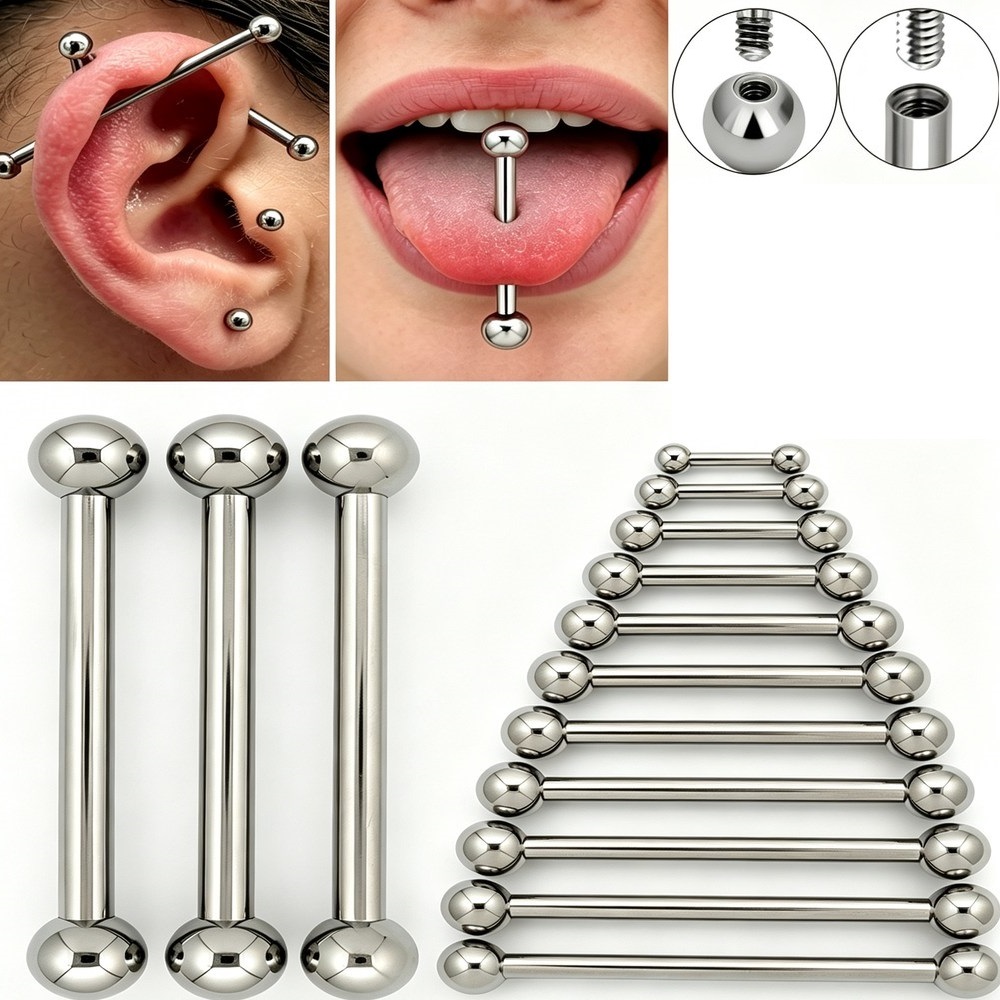 Piercings de Titânio G23 14G 1 - Tongue Barbell Straight avaliação e preço