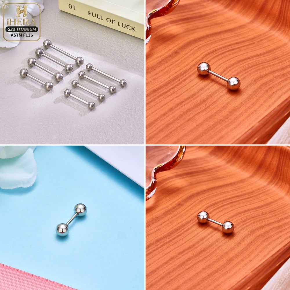 Piercings de Titânio G23 14G 1 - Tongue Barbell Straight avaliação e preço